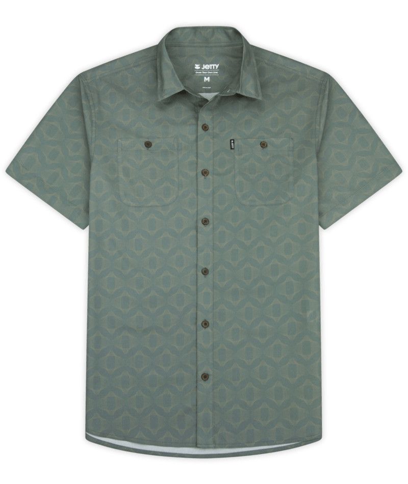 M Seabrite Cotton Shirt, Color: Agave, Size: MD