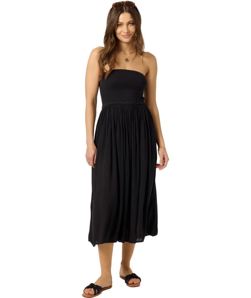 W Piper Midi Dress, Color: Blk, Size: SM