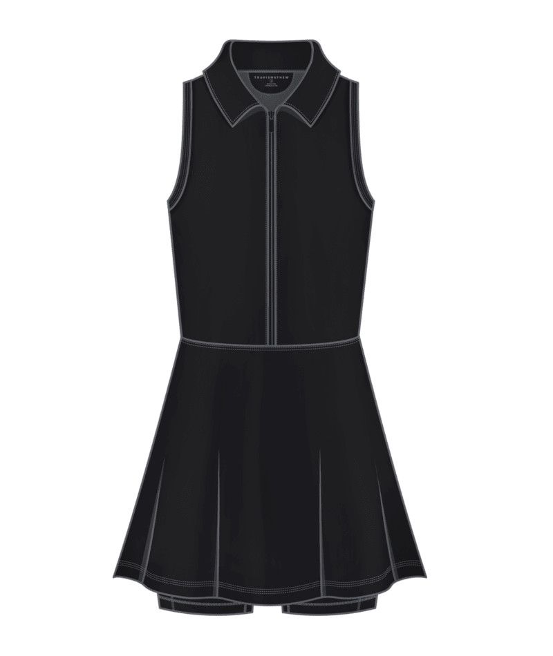 W Moveknit SL Zip Dress 2.0, Color: Blk, Size: SM