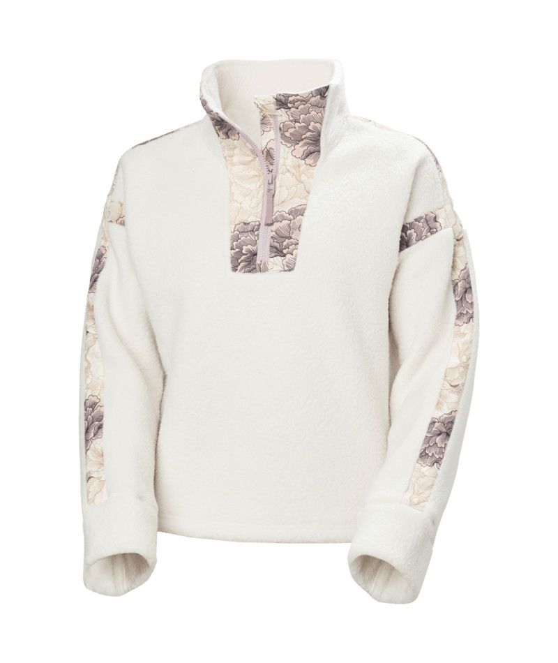 W Imperial Pile Zip Pullover, Color: Snow, Size: SM