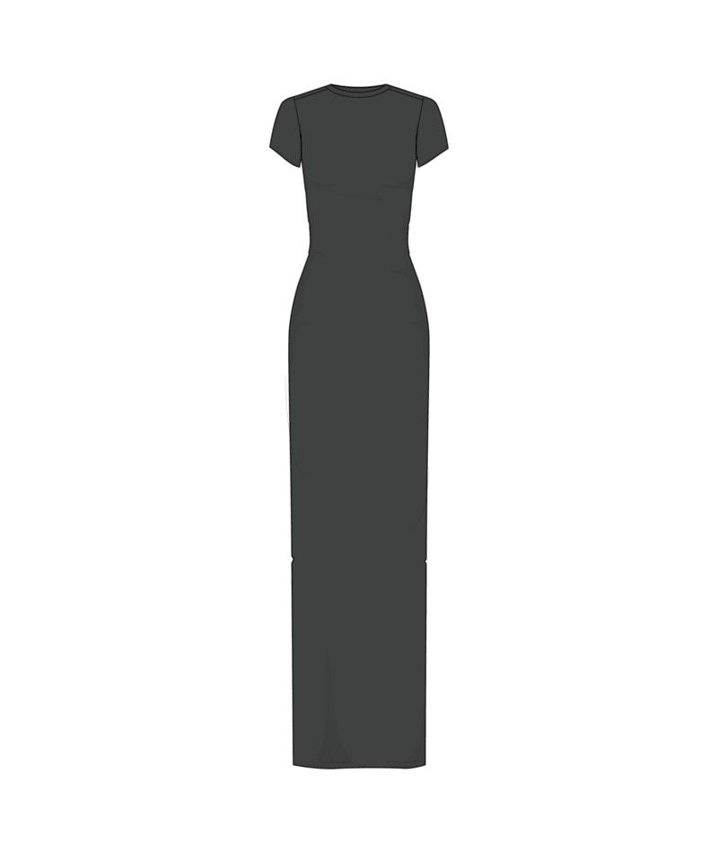 W Rib Tee Dress, Color: Blk, Size: XS