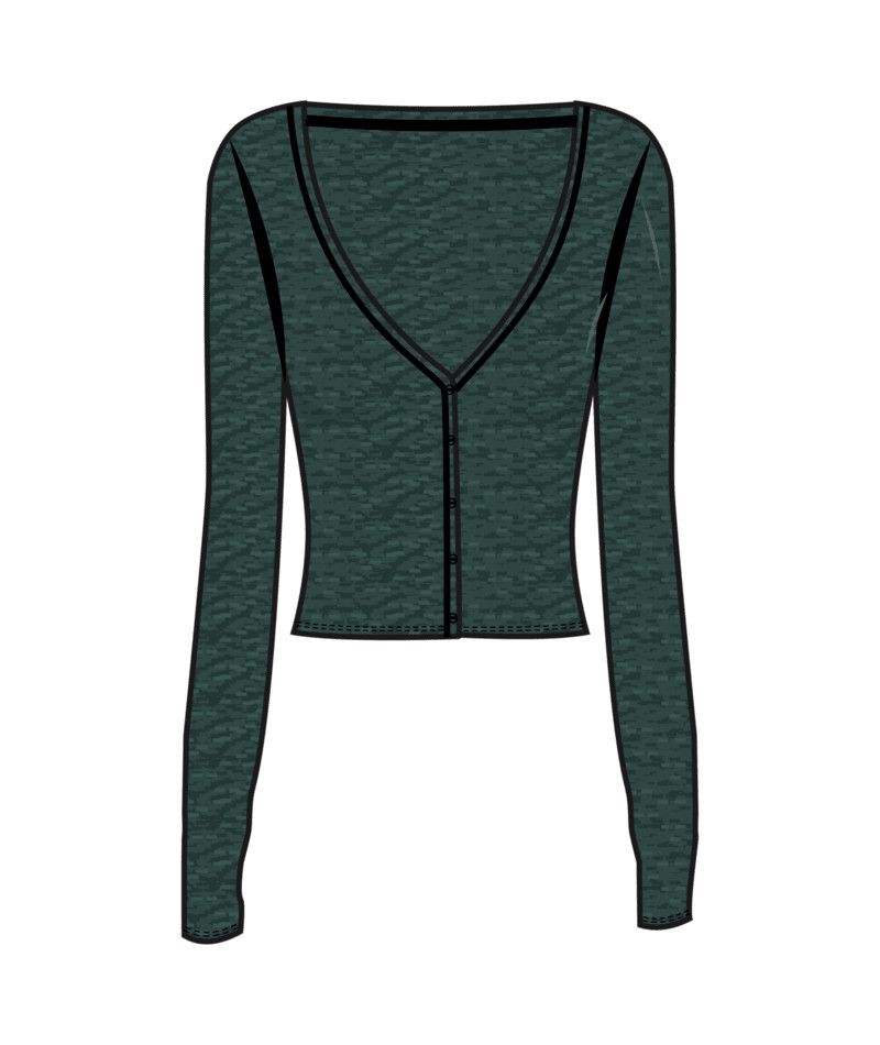 W L/S Halo V-Neck Cardigan, Color: Hemlock Hthr, Size: XS