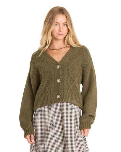 W August Cardigan, Color: Canteen, Size: SM