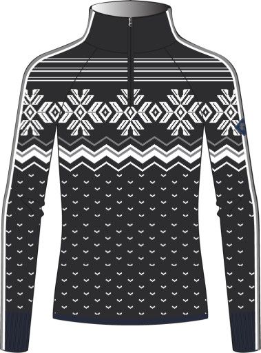 W Snowhut Zip Neck, Color: Blk, Size: SM