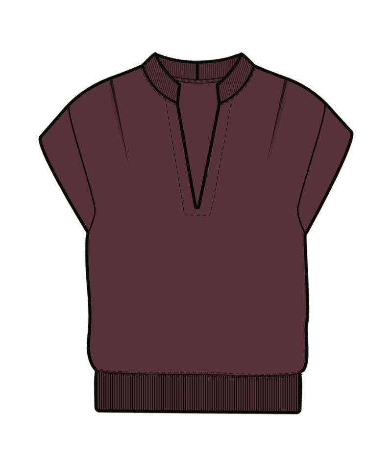 W Cate Pullover, Color: Sangria, Size: XS