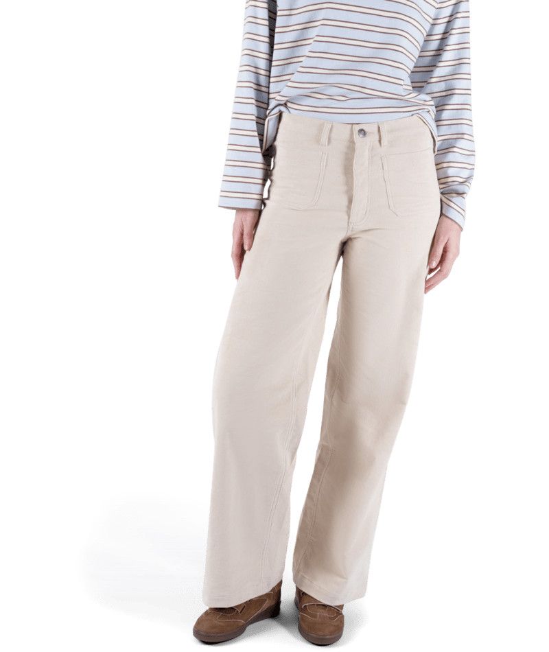 W Whaler Cord Wide Leg Pant, Color: Ivory, Size: SM