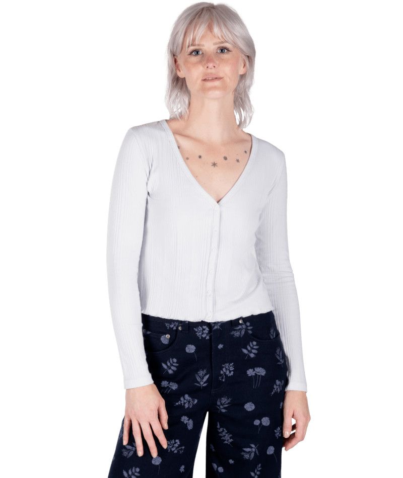 W Madison Button LS, Color: Lt Blue, Size: SM