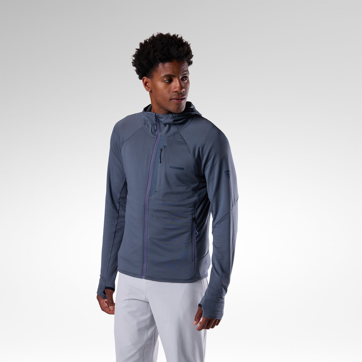 M Textured Hdy Midlayer, Color: Turbulence, Size: SM