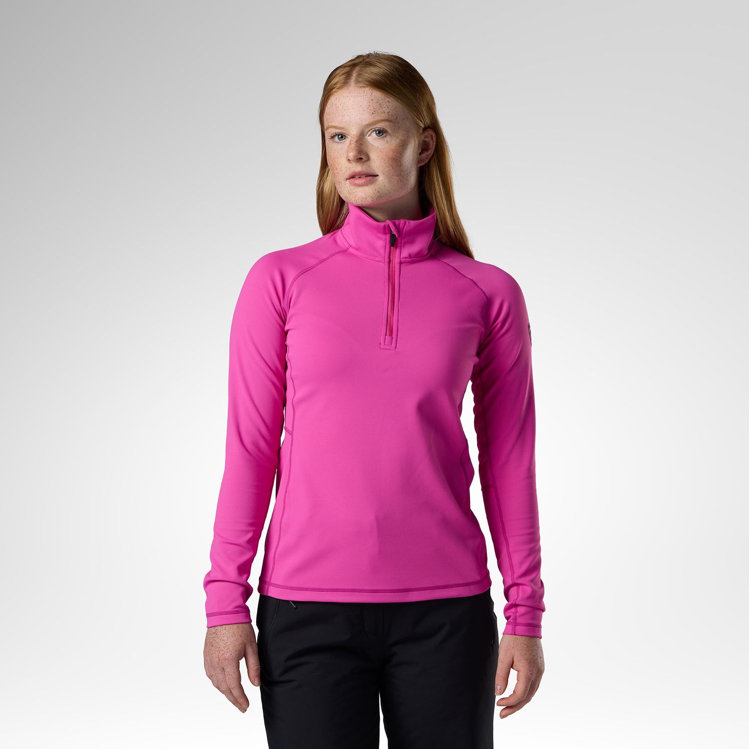 W Midlayer Stretch 1/2 Zip, Color: Electric Fuchsia, Size: XS