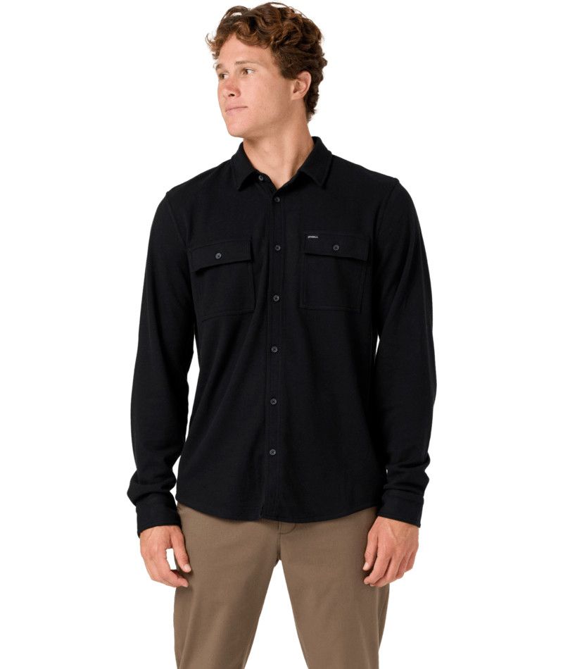 M Sutton Solid LS Shirt, Color: Blk, Size: MD
