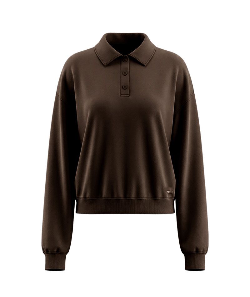 W Halo Relaxed Polo, Color: Cacao, Size: XS