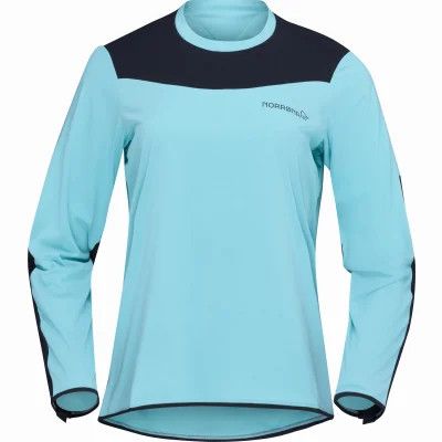 W Skibotn Equaliser Tech LS, Color: Aqua Haze/Caviar Blk, Size: SM