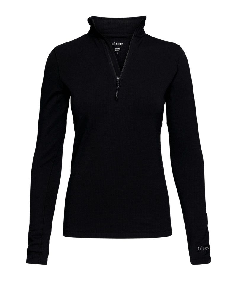 W HW Grid Fleece 1/4 Zip, Color: Blk, Size: XS