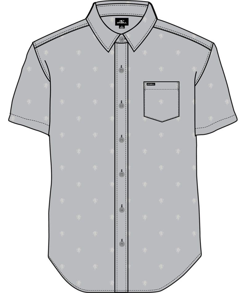 M Lt Check Geo SS Shirt, Color: High Rise, Size: MD
