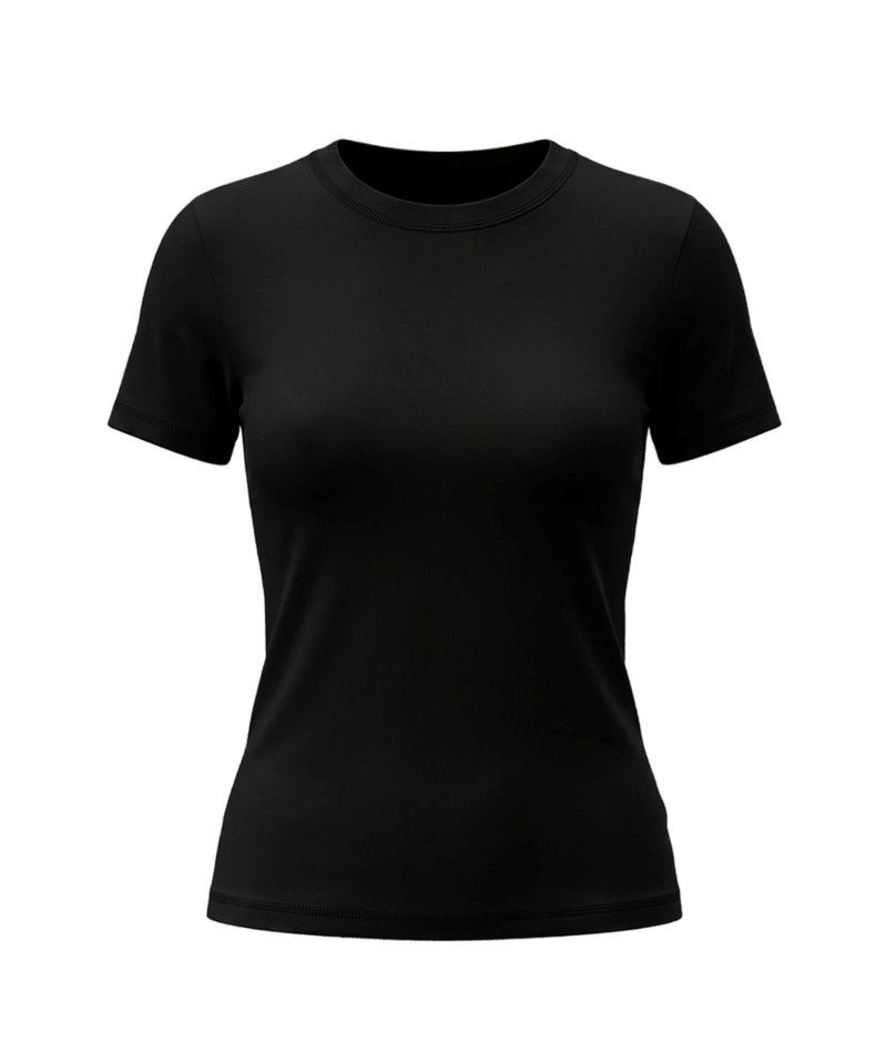 W Pose Fitted Tee Long, Color: Blk, Size: XS