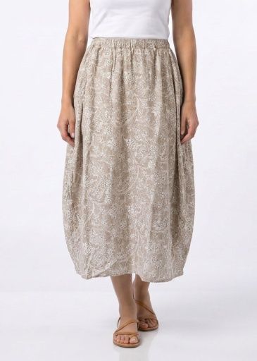 W Sofia Skirt, Color: Batik Oat, Size: XS