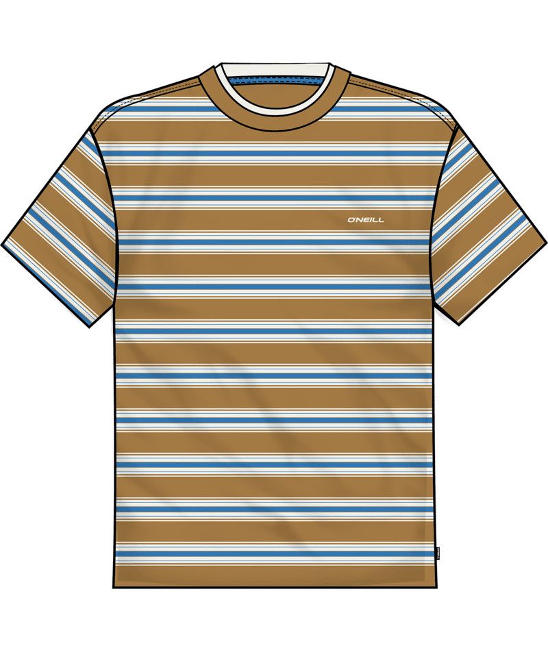 M Simon Striped SS Tee, Color: Bone Brwn, Size: MD