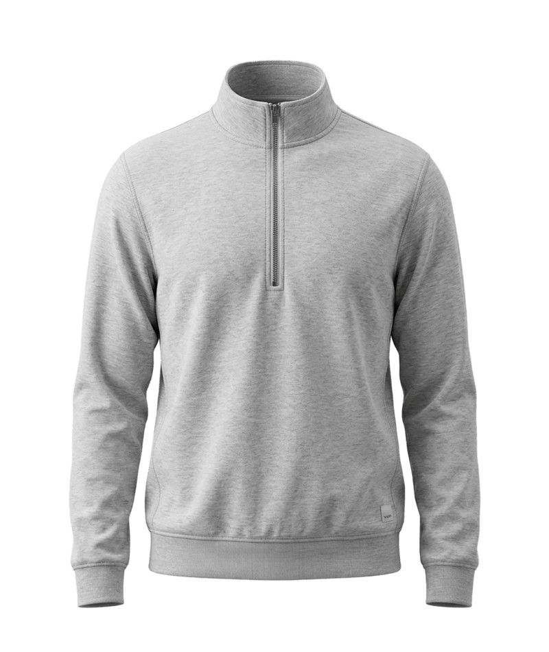 M Seaside 1/2 Zip 2.0, Color: Lt Hthr Grey, Size: MD