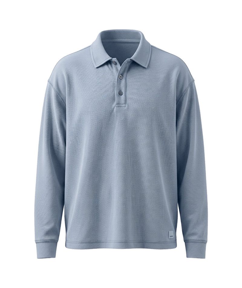M L/S Loma Pique Polo, Color: Blue Shore, Size: MD
