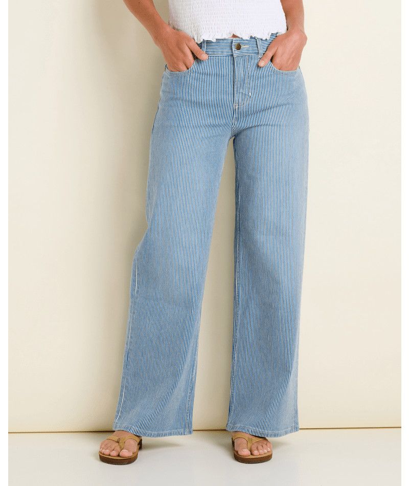 W Tamarack Wide Leg Jean, Color: Rincon Stripe, Size: 0