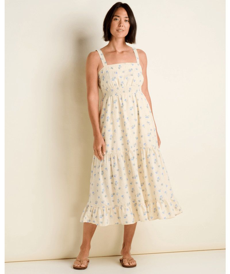 W Airscape Tiered Midi Dress, Color: Limestone Print, Size: XS