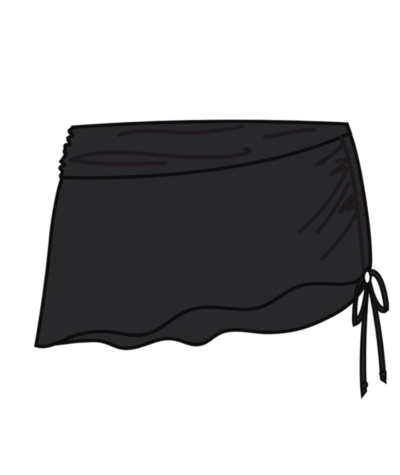 W Hoku Swim Skirt, Color: Blk, Size: XS