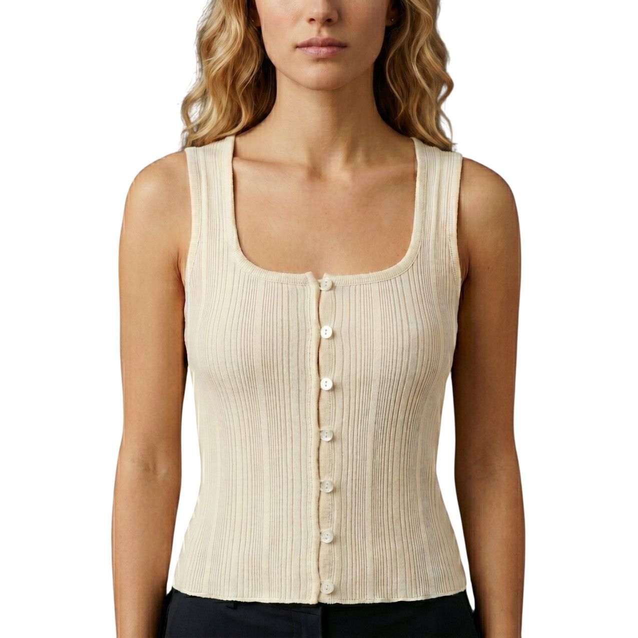 W Millie Tank, Color: Ivory, Size: SM