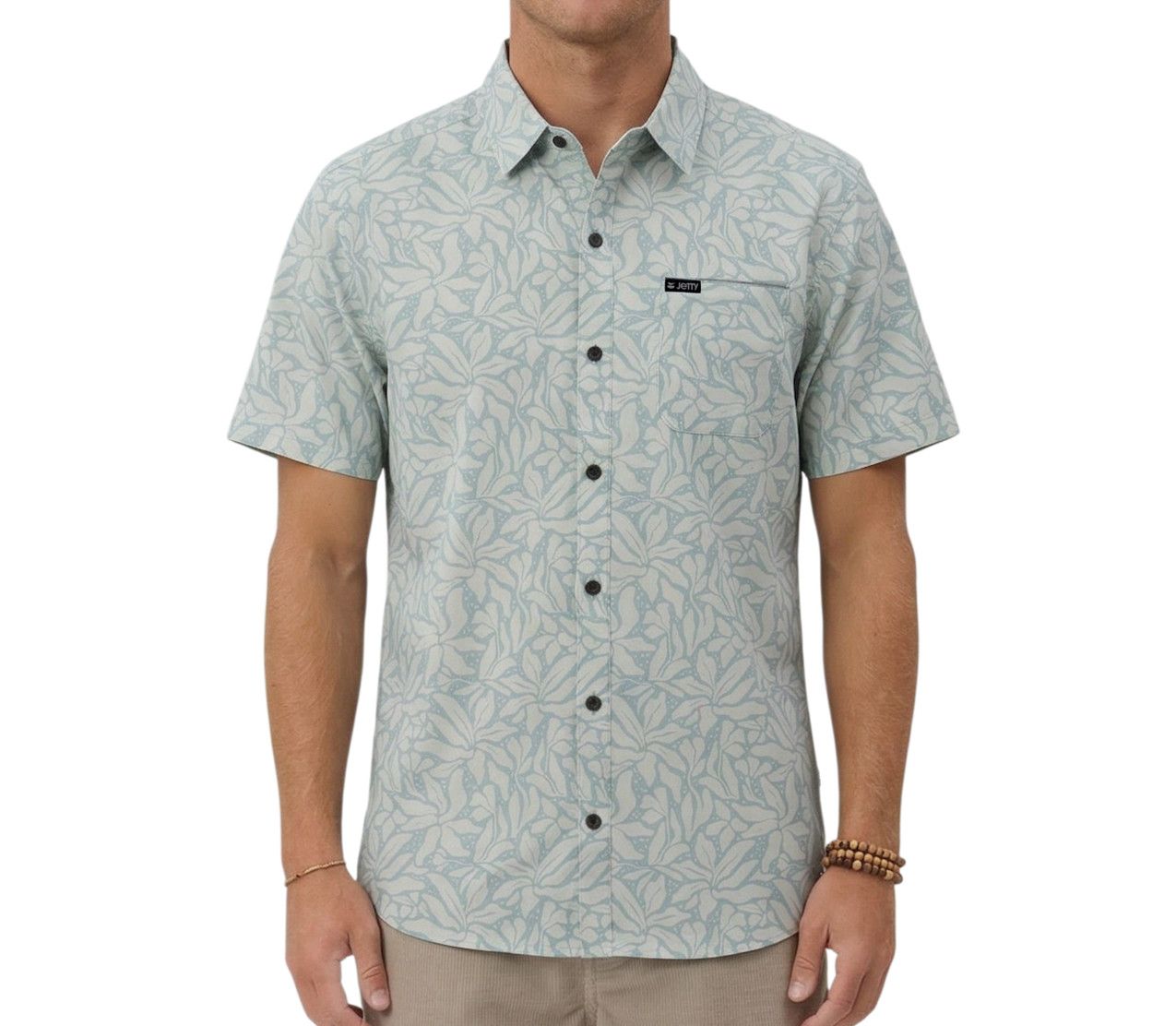 M Garwood Woven SS, Color: Fog, Size: MD