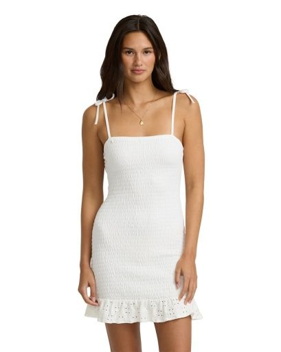 W Lace Lover Knit Mini Dress, Color: Salt Crystal, Size: XS
