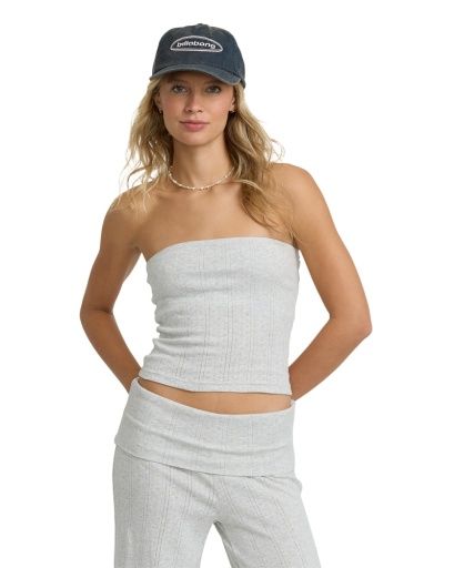 W Sweet Coast Pointelle Tube, Color: Frost Gray Hthr, Size: XS