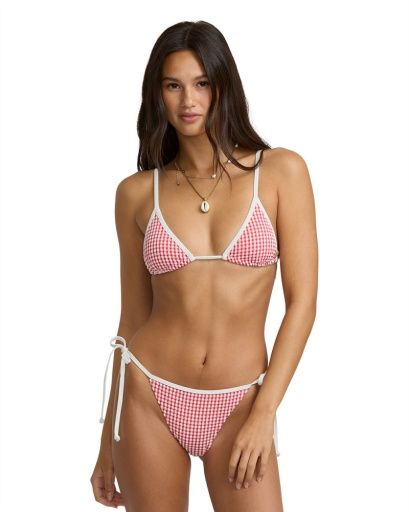 W Mini Wave Check Bound Slide Tri, Color: Fiesta Red, Size: XS