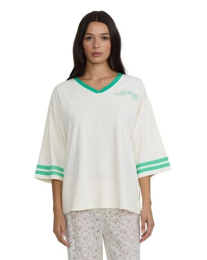 W Tides Knit Ringer Tee, Color: Salt Crystal, Size: XS