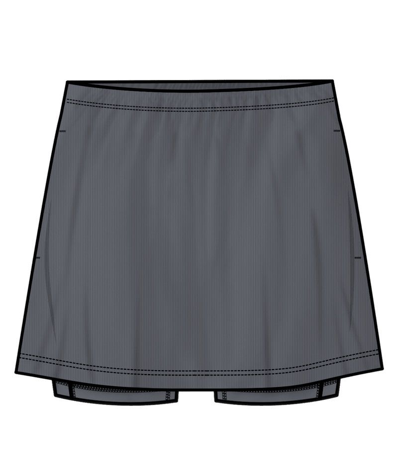 W Moveknit Rib Skort, Color: Charcoal, Size: SM