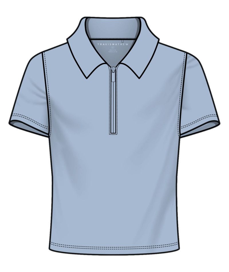 W Moveknit Private Lesson SS Polo, Color: Cashmere Blue, Size: SM