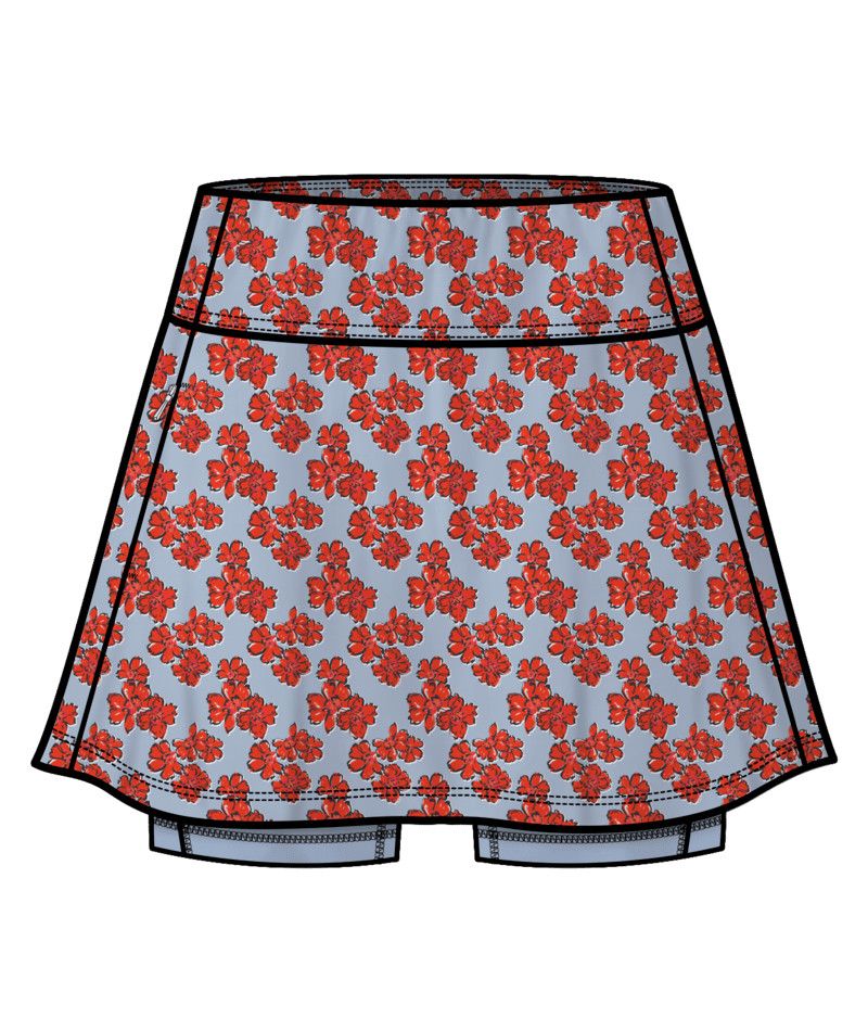 W Moveknit Printed Alliance Skort, Color: Cashmere Blue Multi, Size: SM