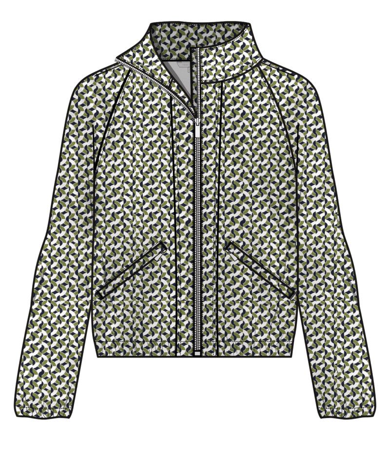W Wanderwoven Printed Jacket, Color: Navy Blazer Multi, Size: SM