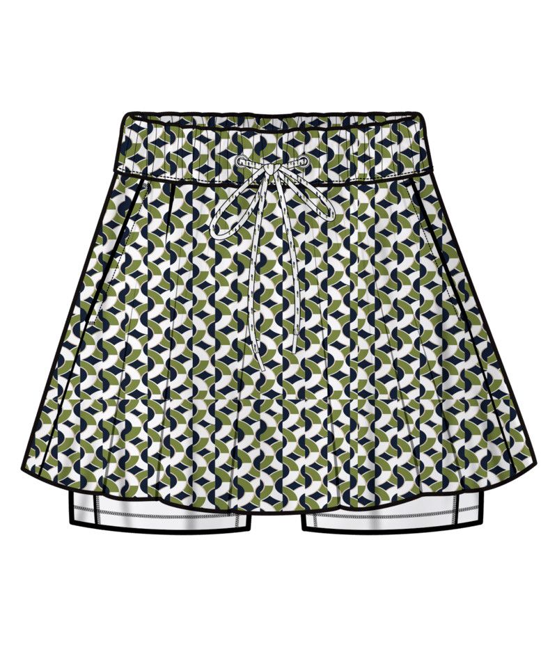 W Wanderwoven Printed Tie Skort, Color: Navy Blazer Multi, Size: SM