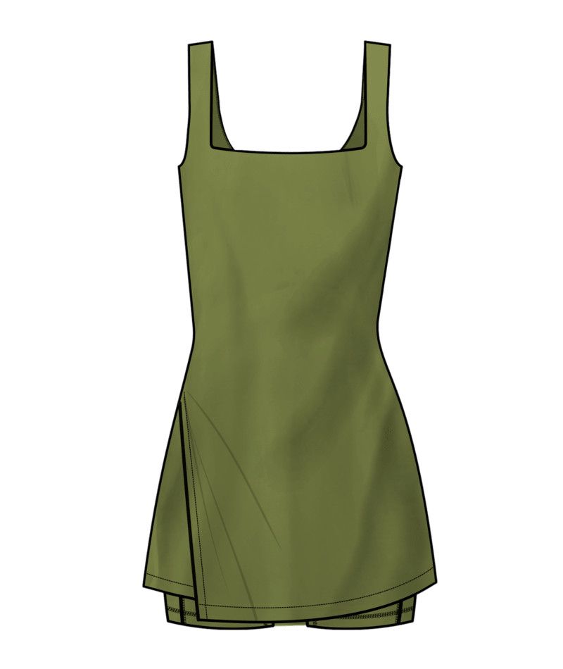 W Moveknit Wrap Dress, Color: Kiwi, Size: SM