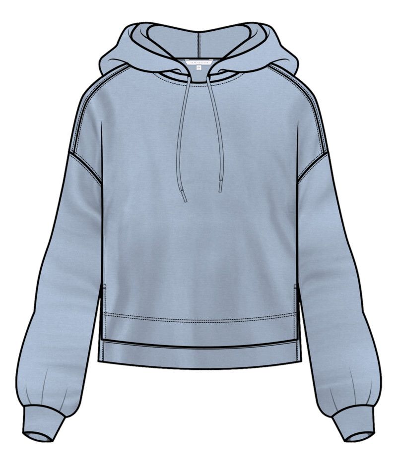 W Skyloft Soft Hood Pullover, Color: Hthr Cashmere Blue, Size: SM