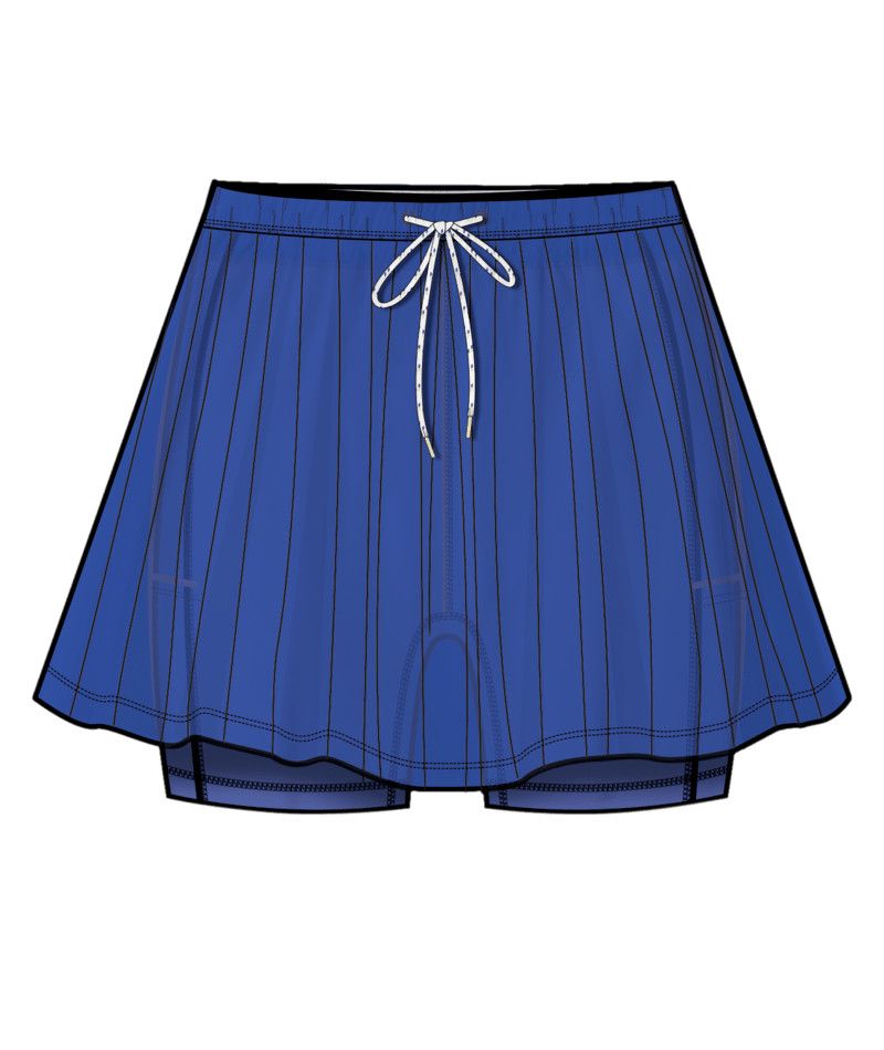W Mesh Lyra Pleated Skort, Color: Dazzling Blue, Size: SM