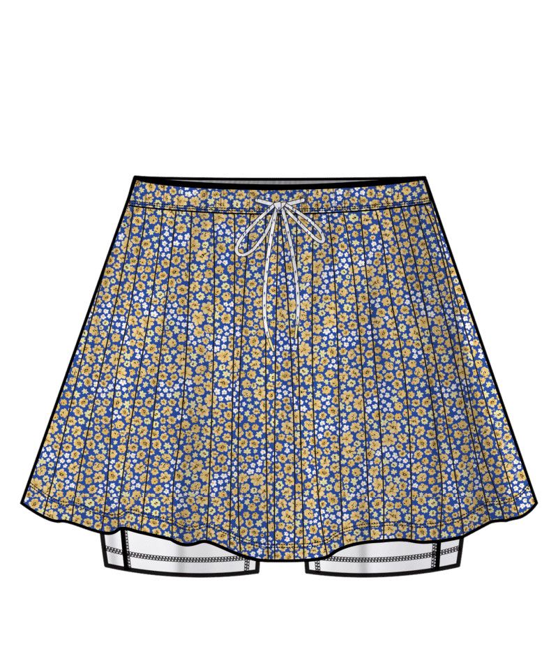 W Breezeblend Printed Lyra Skort, Color: Lemon Taffy Multi, Size: SM