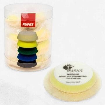 Rupes Medium DA wool pads (Yellow) 1.75" for 1" backing plate 4pk