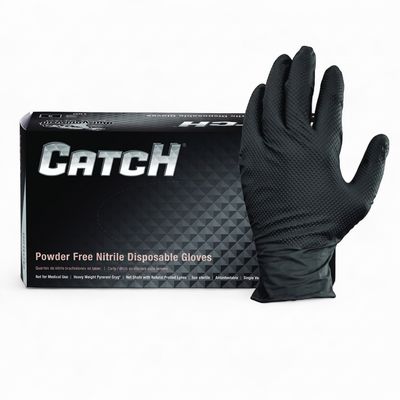 Car Candy PROWORKS (CATCH) 9MIL BLACK TEXTURED NITRILE GLOVES- LARGE100/BOX