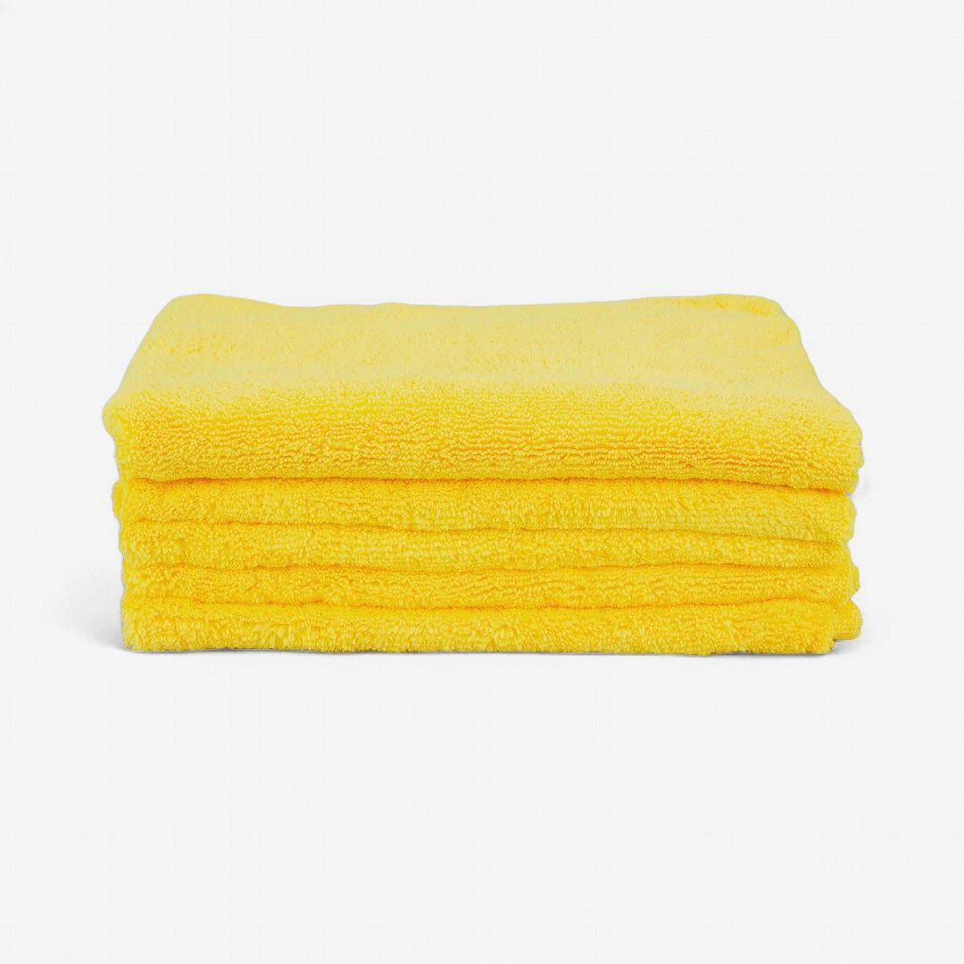 Maxshine 380GSM 16"x16" Edgeless Polish Microfiber Towel Yellow- 5pk