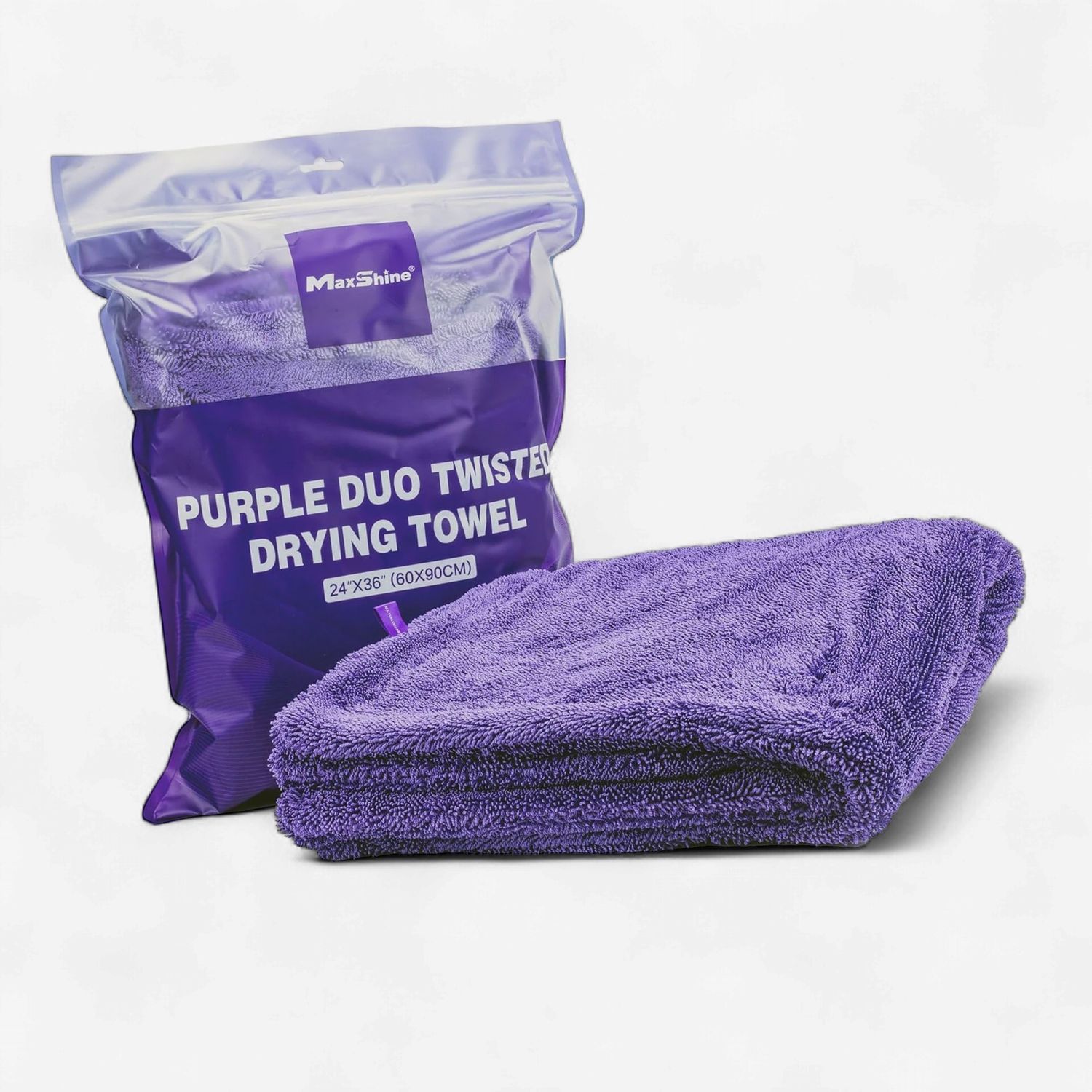 Maxshine 1200GSM 24"x36" Duo Twisted Loop Drying Towel - Purple