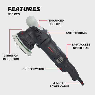 MaxShine M21 Pro Dual Action Polisher | 21mm Throw, 6” Backing Plate, 1000W Motor