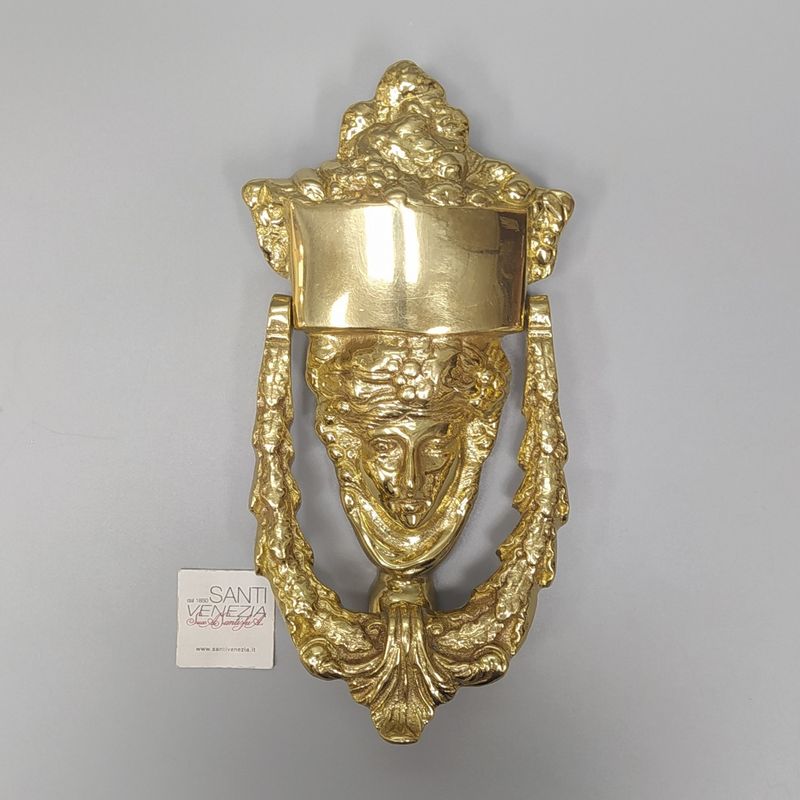 Battente per porta stile Liberty in ottone fuso Battente per porta stile Liberty in ottone fuso