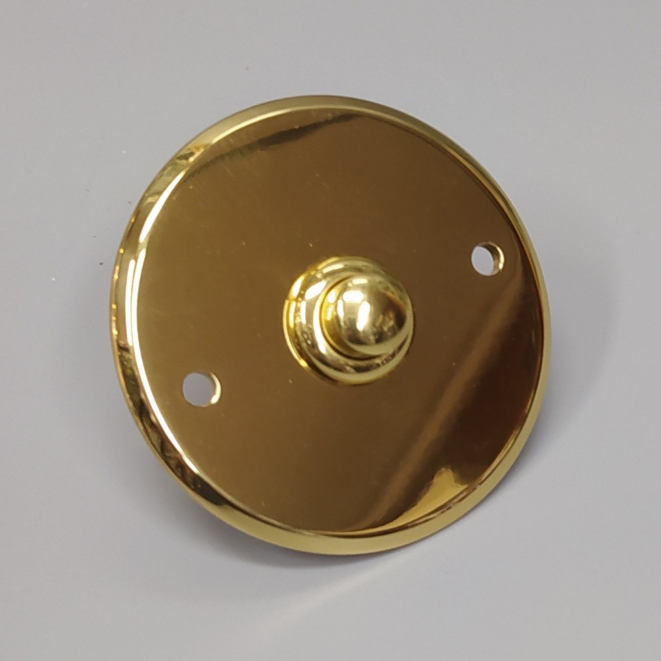 Campanello a disco in ottone lucido, Dimensioni: MM.30
