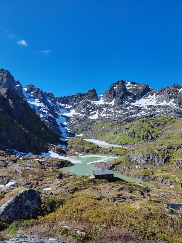 Trollfjordhytta during summer