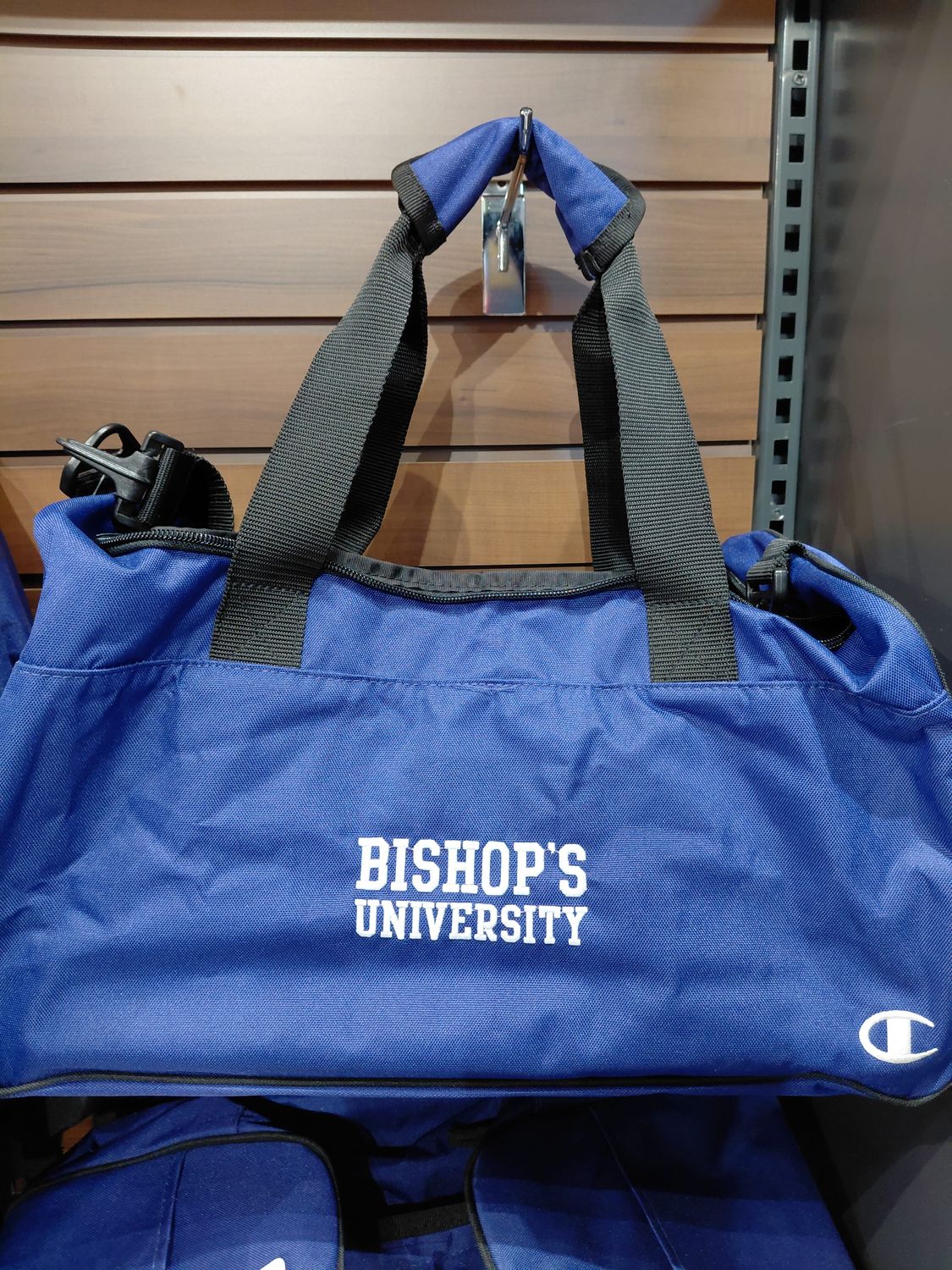 BISHOP'S EMB. CHAMPION PURPLE DUFFLE BAG